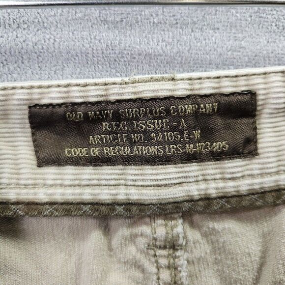 Old Navy Surplus Company Shorts Mens 38 Tan Khaki Outdoor Corduroy Flat Front - Picture 4 of 7